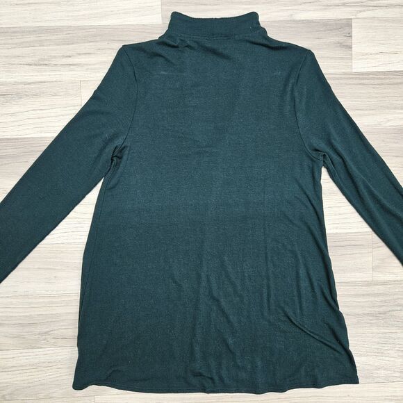 EXPRESS Top Womens Green Longsleeve Mockneck Cutout Blouse XS - Picture 7 of 7